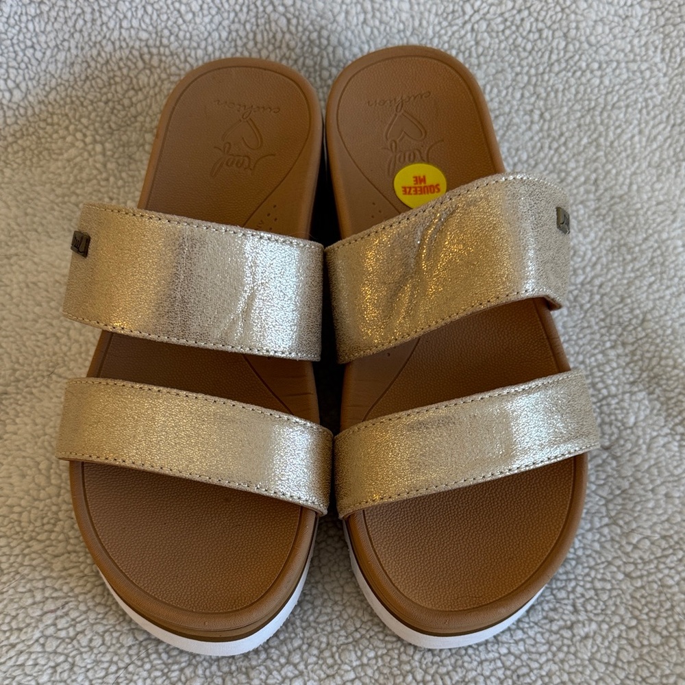 Reef Gold Slide Sandals